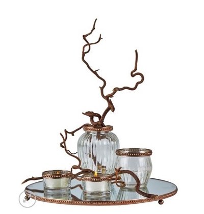 Stikla svečturu ar kapara maliņu komplekts