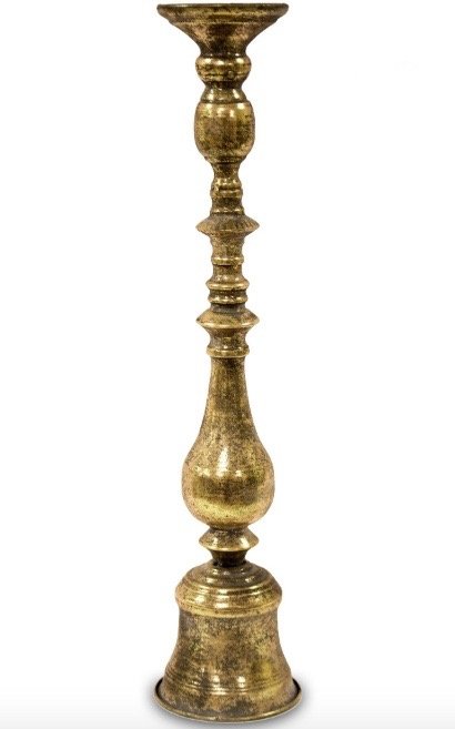 Augstie metāla svečturi/statīvi antīka zelta
